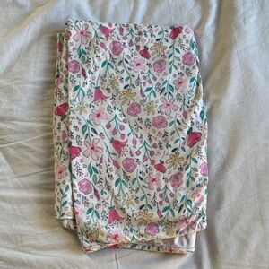 Caden Lane Floral swaddle - Pink and Yellow